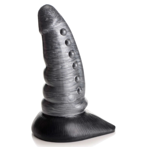 Серый фантазийный фаллоимитатор Beastly Tapered Bumpy Silicone Dildo - 21 см. - 1