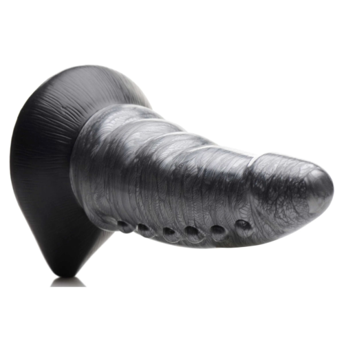 Серый фантазийный фаллоимитатор Beastly Tapered Bumpy Silicone Dildo - 21 см. - 2