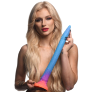 Фантазийный люминесцентный фаллоимитатор в форме змеи Makara Glow-in-the-Dark Silicone Snake Dildo - 46 см. - 2