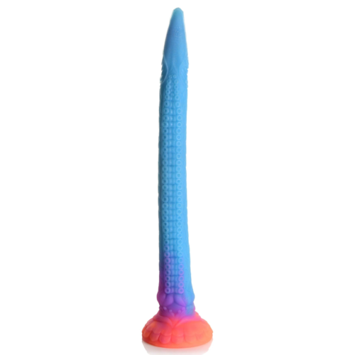 Фантазийный люминесцентный фаллоимитатор в форме змеи Makara Glow-in-the-Dark Silicone Snake Dildo - 46 см. - 1