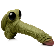 Фантазийный фаллоимитатор Swamp Monster Green Scaly Silicone Dildo - 23,9 см. - 1