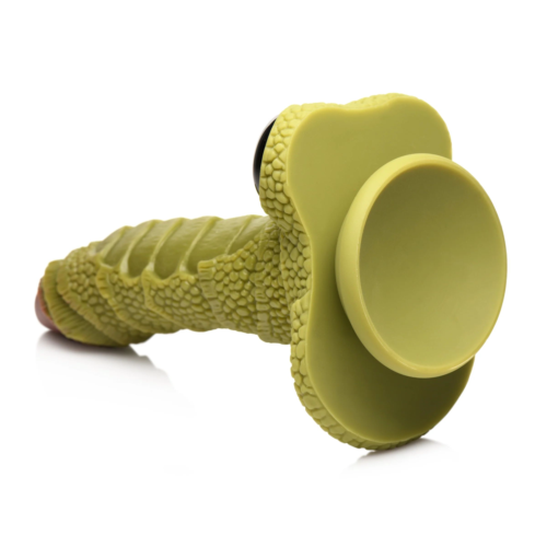 Фантазийный фаллоимитатор Swamp Monster Green Scaly Silicone Dildo - 23,9 см. - 2