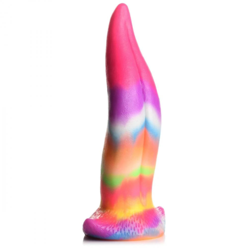 Фантазийный люминесцентный стимулятор-язык Unicorn Kiss Unicorn Tongue Glow-in-the-Dark Silicone Dildo - 21,3 см. - 0