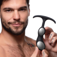 Черный массажер простаты с утяжелителями Premium Silicone Weighted Prostate Plug Medium - 16,3 см. - 2