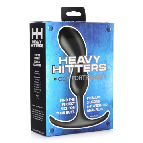 Черный массажер простаты с утяжелителями Premium Silicone Weighted Prostate Plug Medium - 16,3 см. - 3