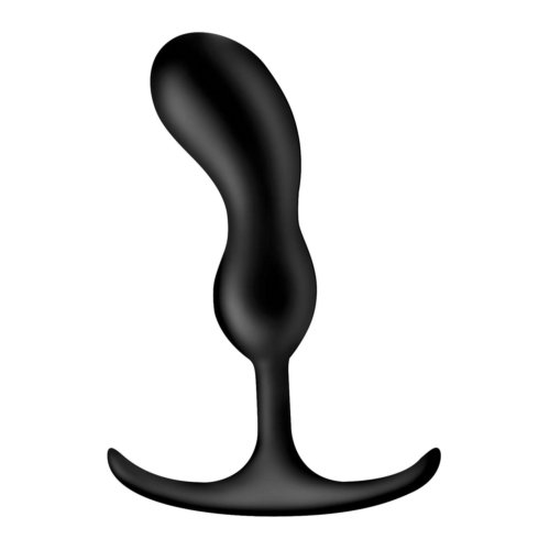 Черный массажер простаты с утяжелителями Premium Silicone Weighted Prostate Plug Medium - 16,3 см. - 0