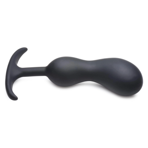 Черный массажер простаты с утяжелителями Premium Silicone Weighted Prostate Plug Large - 18,8 см. - 1