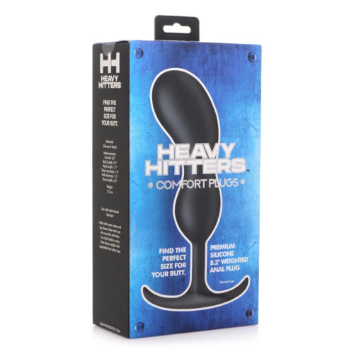 Черный массажер простаты с утяжелителями Premium Silicone Weighted Prostate Plug XL - 20,8 см. - 3