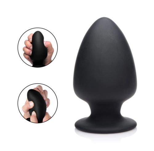 Черная мягкая анальная пробка Squeezable Large Anal Plug - 13,2 см. - 1