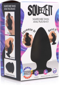 Черная мягкая анальная пробка Squeezable Small Anal Plug - 9 см. - 1