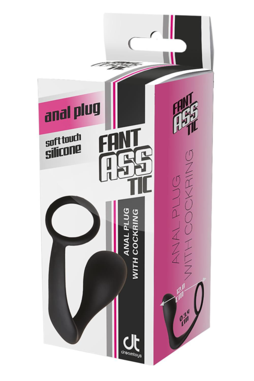 Черное эрекционное кольцо с анальной пробкой Anal Plug With Cockring - 1