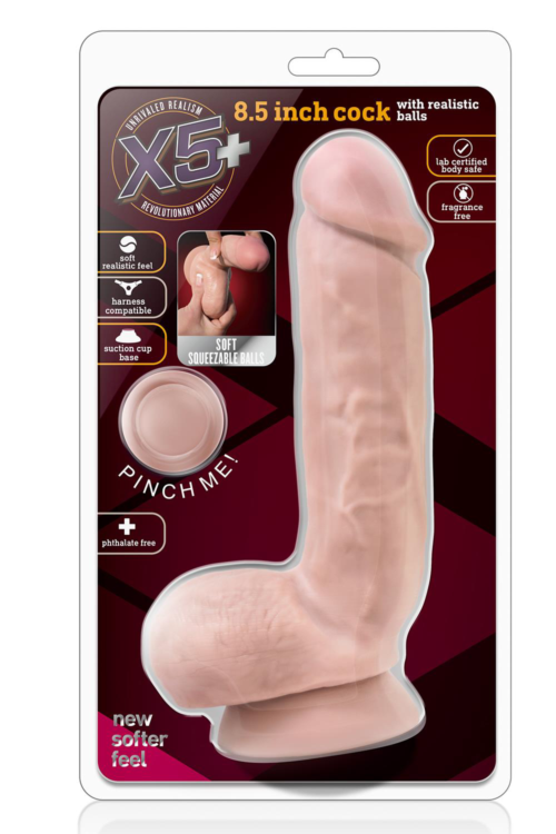 Телесный фаллоимитатор 8.5 Inch Cock With Balls - 21,5 см. - 1