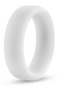 Белое люминесцентное эрекционное кольцо Silicone Glo Cock Ring - 0