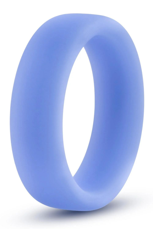 Голубое люминесцентное кольцо Silicone Glo Cock Ring - 0