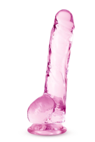 Розовый фаллоимитатор 8 Inch Crystalline Dildo - 19,5 см. - 0