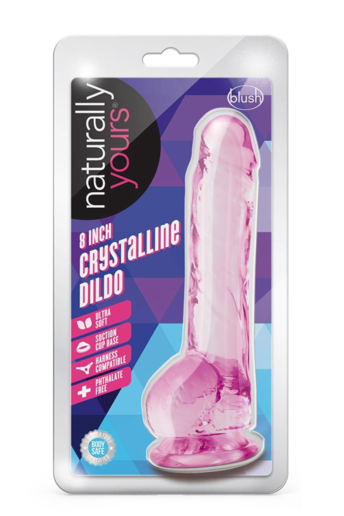 Розовый фаллоимитатор 8 Inch Crystalline Dildo - 19,5 см. - 1