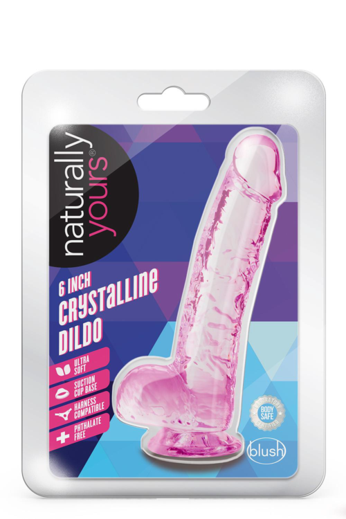 Розовый фаллоимитатор 6 Inch Crystalline Dildo - 15,2 см. - 1