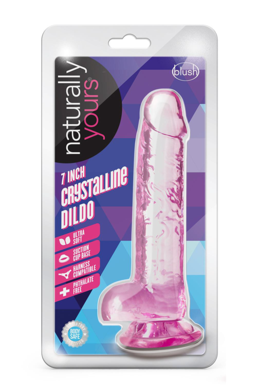 Розовый фаллоимитатор 7 Inch Crystalline Dildo - 17,7 см. - 1