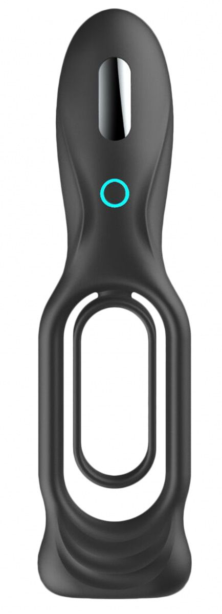 Черное двойное эрекционное виброкольцо N 88 Vibrating Rechargeable Cock Ring - 2