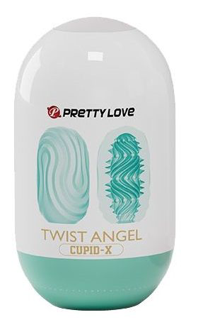 Бирюзовый мастурбатор-яйцо Twist Angel - 0