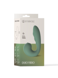 Зеленый вибратор с вакуумной стимуляцией Duo Viro - 2