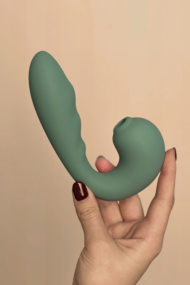 Зеленый вибратор с вакуумной стимуляцией Duo Viro - 3