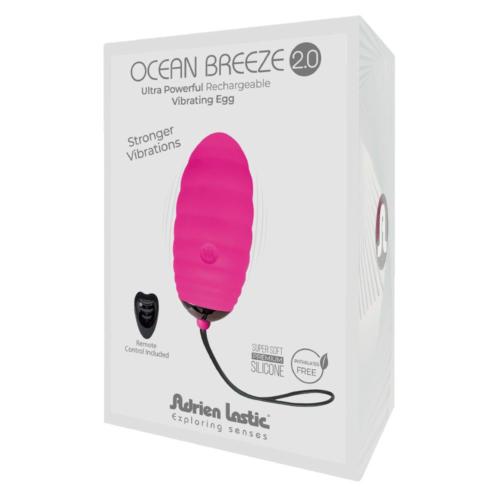 Розовое виброяйцо с пультом ДУ Ocean Breeze 2.0 + LRS - 1
