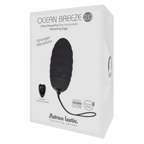 Черное виброяйцо с пультом ДУ Ocean Breeze 2.0 + LRS - 1