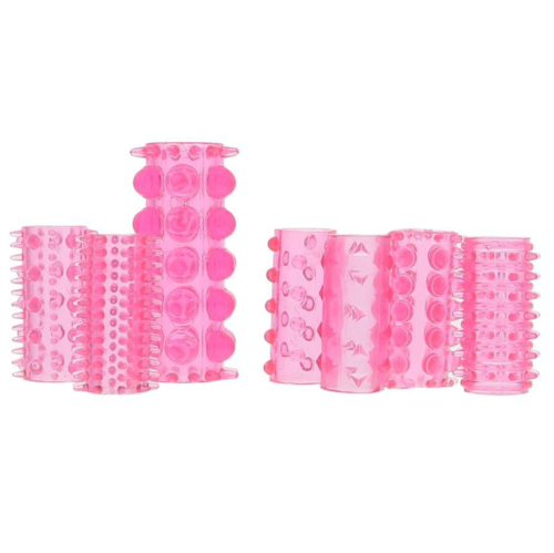 Набор из 7 розовых насадок на пенис ONE-A-DAY PENIS SLEEVES PINK - 0