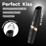 Черный вакуумный стимулятор Perfect Kiss - 5