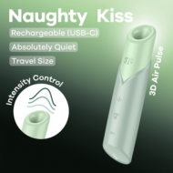 Зеленый вакуумный стимулятор Naughty Kiss - 5