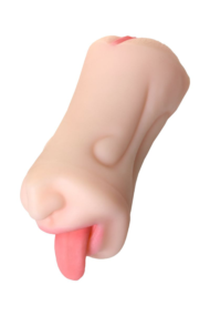 Телесный двусторонний мастурбатор Fruity Tongue - ротик и вагина - 2