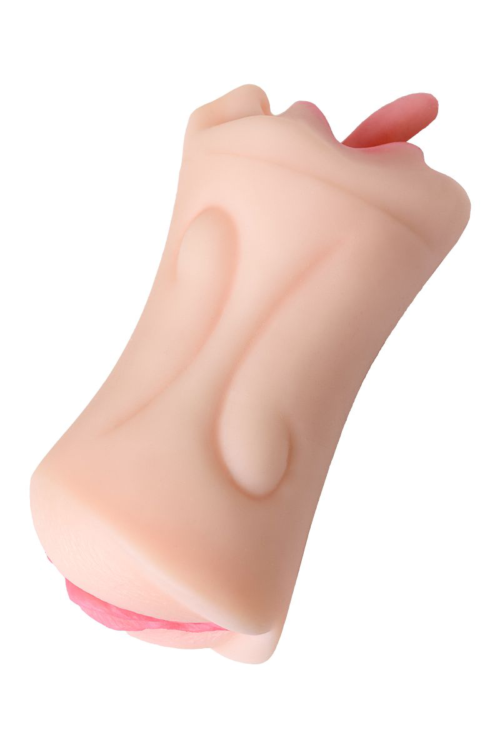 Телесный двусторонний мастурбатор Fruity Tongue - ротик и вагина - 5