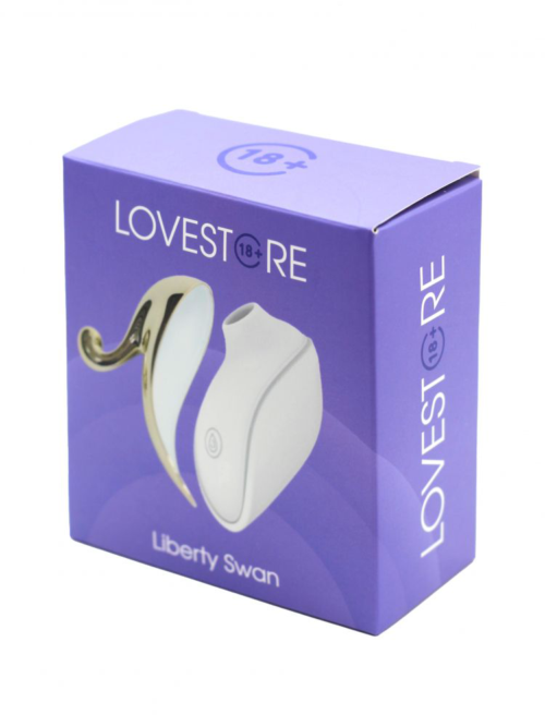 Белый вакуумный стимулятор клитора Liberty Swan - 5