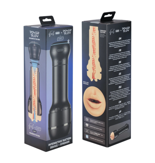 Набор PowerBlow Feel Stroker Mouth: мастурбатор-ротик и интерактивная насадка - 4