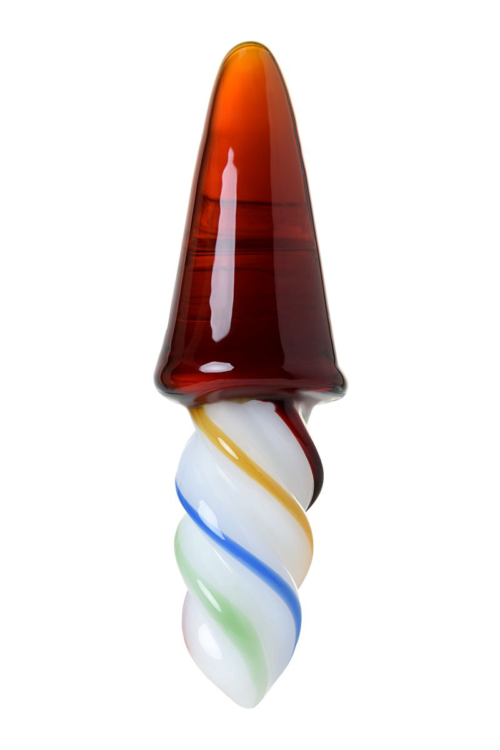 Коническая стеклянная анальная втулка Sexus Glass - 16 см. - 1