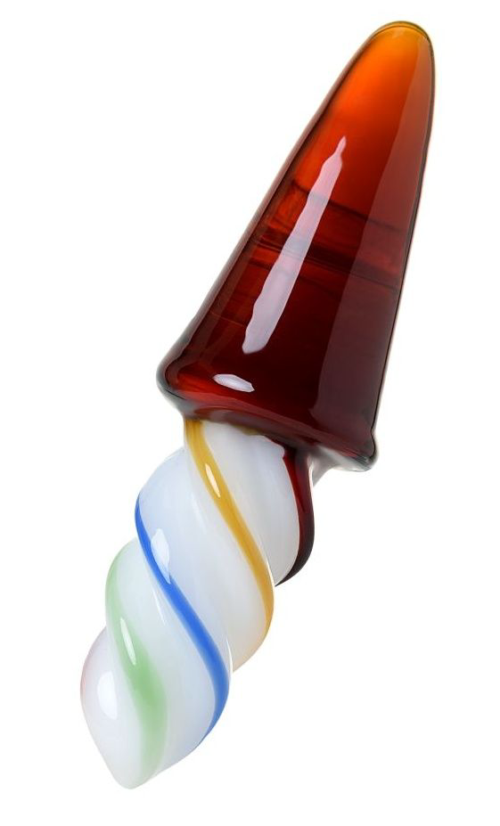 Коническая стеклянная анальная втулка Sexus Glass - 16 см. - 0