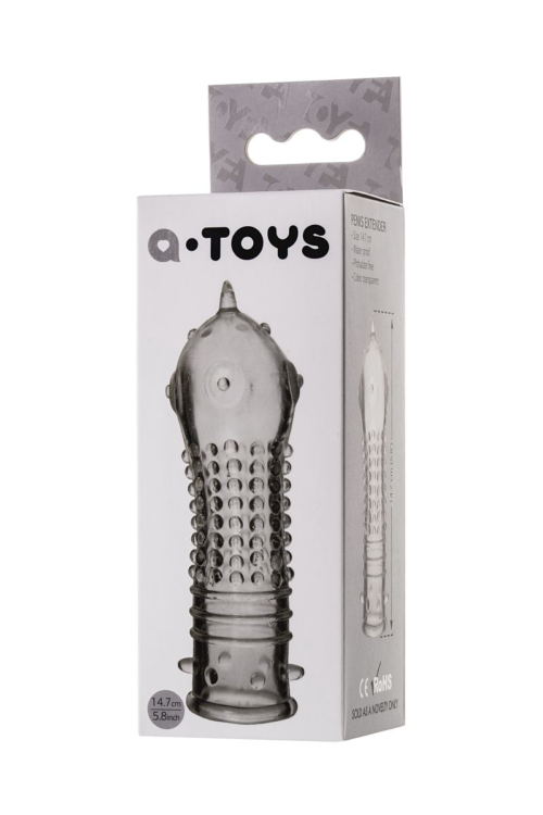 Прозрачная закрытая насадка на пенис TOYFA A-Toys - 14,7 см. - 2