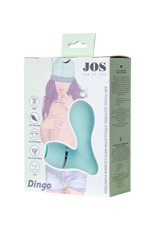 Мятный вакуум-волновой стимулятор клитора с язычком DINGO - 5