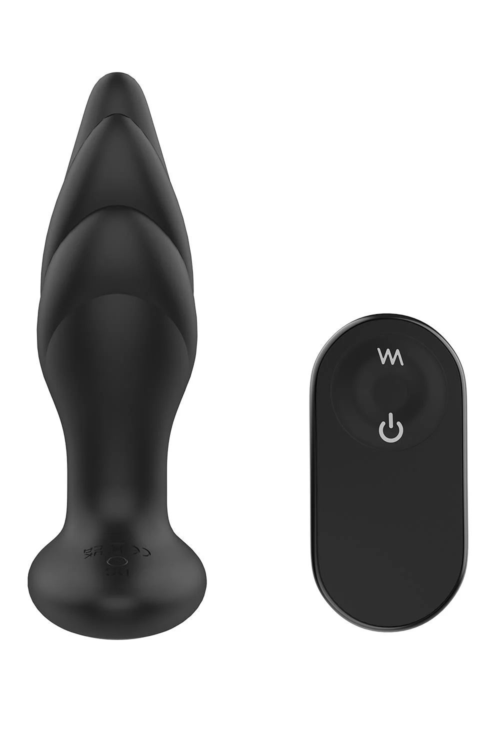 Черная анальная вибропробка Angelina Remote Rotating Plug - 14 см. - 1