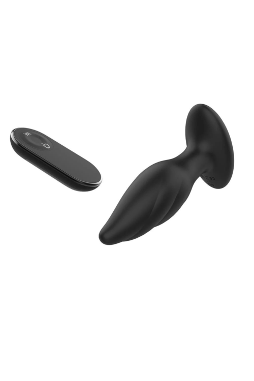 Черная анальная вибропробка Angelina Remote Rotating Plug - 14 см. - 3