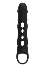 Черная насадка-удлинитель Vibrating Extender With Remote с вибрацией - 1