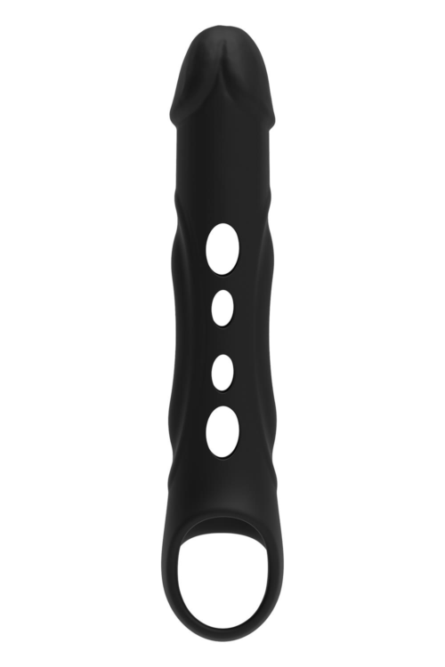 Черная насадка-удлинитель Vibrating Extender With Remote с вибрацией - 1