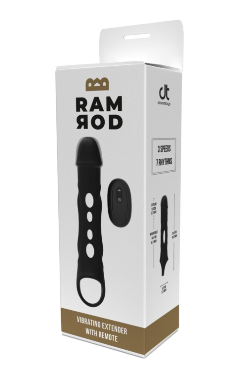 Черная насадка-удлинитель Vibrating Extender With Remote с вибрацией - 4
