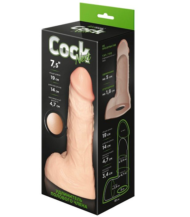 Телесный фаллоудлинитель с мошонкой Cock Next - 19 см. - 1