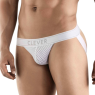 Белые перфорированные трусы-джоки Clever Ambar Jockstrap - 1