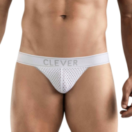 Белые перфорированные трусы-джоки Clever Ambar Jockstrap - 0