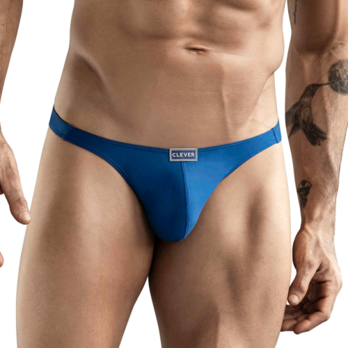 Синие мужские трусы-тонги Clever Cactus Thong - 0