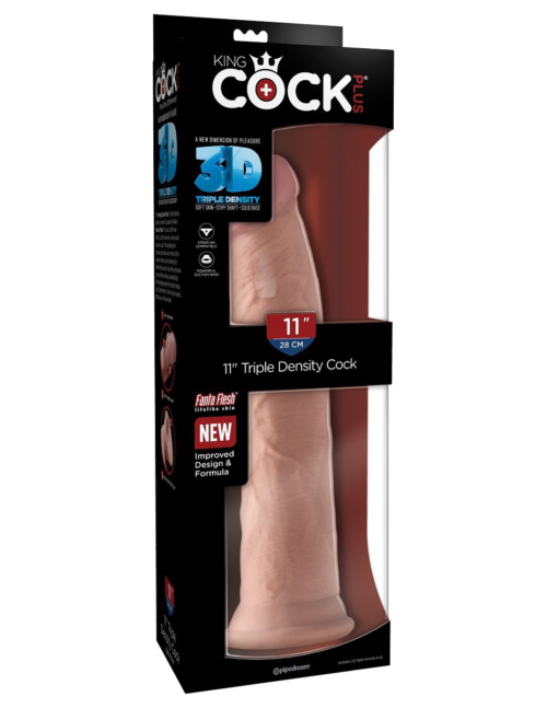 Телесный фаллоимитатор на присоске 11 Triple Density Cock - 25,4 см. - 5