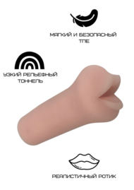 Реалистичный мастурбатор-ротик из реалистичного материала - 1